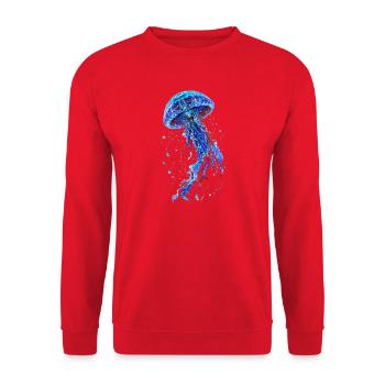 Méduse Bleue Étoilée - Sweat-shirt Unisexe - rouge - Devant - Alina (178cm) & Michal (187cm)