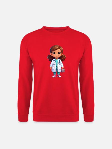 Petit Docteur avec stéthoscope et blouse – Médecine - Sweat-shirt Unisexe - rouge