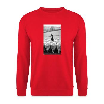 Protection de poêle à l’aube - Sweat-shirt Unisexe - rouge - Devant - Alina (178cm) & Michal (187cm)