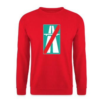Ende der Autobahn - Unisex Pullover - Rot - Vorne - Alina (178cm) & Michal (187cm)