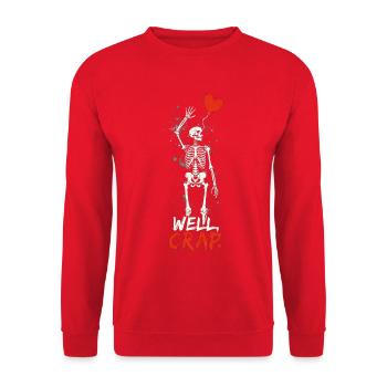 Skelettherz Brunnen Mist. - Unisex Pullover - Rot - Vorne - Alina (178cm) & Michal (187cm)