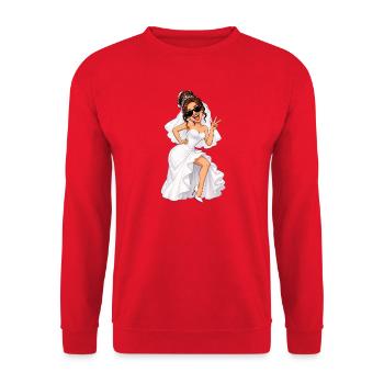 braut - Unisex Pullover - Rot - Vorne - Alina (178cm) & Michal (187cm)
