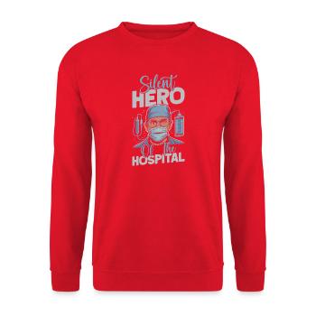 Anesthesiologist Silent Hero Anesthesia - Unisex Pullover - Rot - Vorne - Alina (178cm) & Michal (187cm)