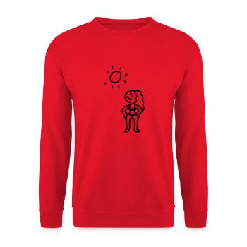 Woman on the beach - line - Unisex Sweatshirt - red - Front - Alina (178cm) & Michal (187cm)