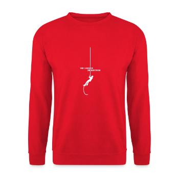 Ich Liebe Es Zu Klettern Climb - Unisex Pullover - Rot - Vorne - Alina (178cm) & Michal (187cm)