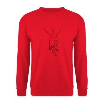 hands couple - Unisex Pullover - Rot - Vorne - Alina (178cm) & Michal (187cm)