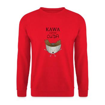 Coffee works wonders - Unisex Sweatshirt - red - Front - Alina (178cm) & Michal (187cm)