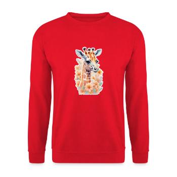 Girafe - Sweat-shirt Unisexe - rouge - Devant - Alina (178cm) & Michal (187cm)