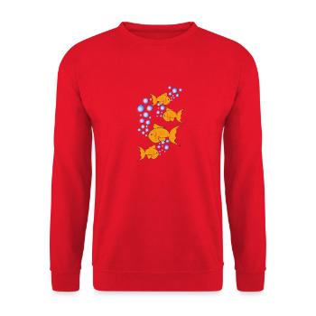golden pececitos - Unisex Pullover - Rot - Vorne - Alina (178cm) & Michal (187cm)