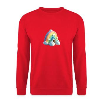 Rainbow with house - Unisex Sweatshirt - red - Front - Alina (178cm) & Michal (187cm)
