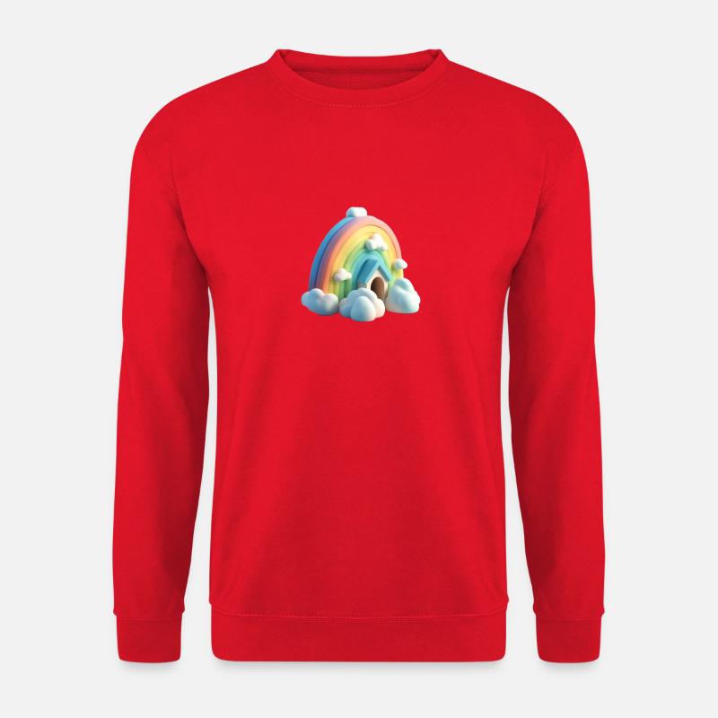 Rainbow with house - Unisex Sweatshirt - red