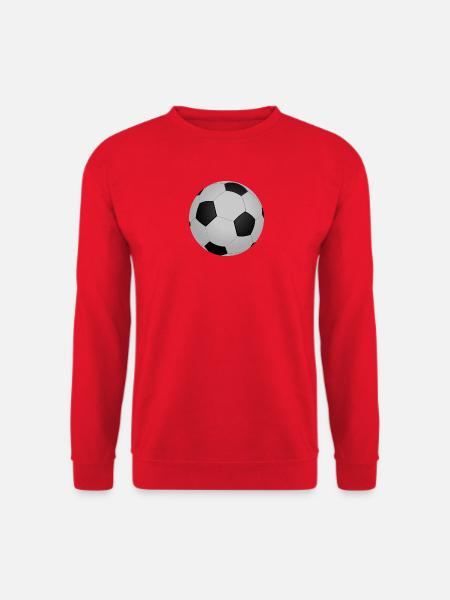 Schwarz-Weiß Fußballmuster - Unisex Pullover - Rot