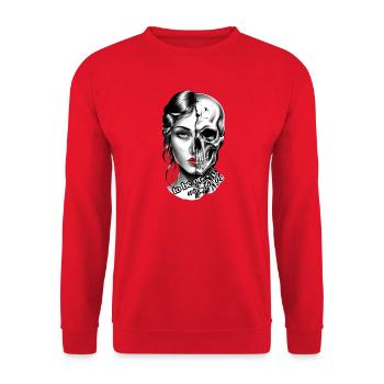 Existence Dualité (être ou ne pas être) - Sweat-shirt Unisexe - rouge - Devant - Alina (178cm) & Michal (187cm)