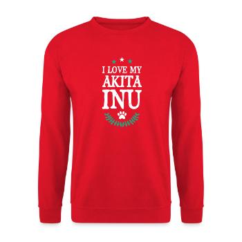 Akita Inu - Unisex Sweatshirt - red - Front - Alina (178cm) & Michal (187cm)