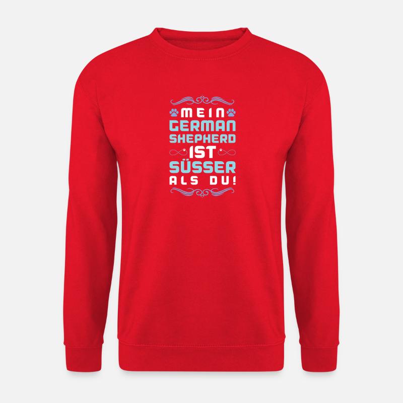deutscher schäferhund hund spruch - Unisex Pullover - Rot