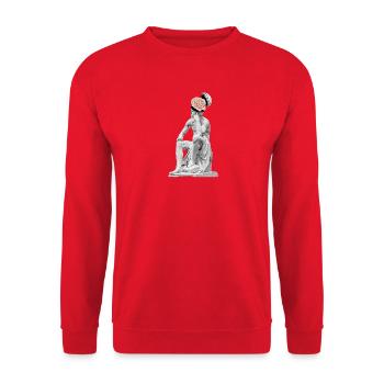 Gedanken Skulptur  - Unisex Pullover - Rot - Vorne - Alina (178cm) & Michal (187cm)
