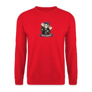 Vampire in a coffin for Halloween - Unisex Sweatshirt - red - Front - Alina (178cm) & Michal (187cm)