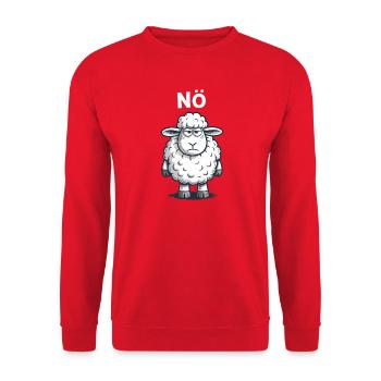 Lower Austria – Grumpy Sheep Humor Design - Unisex Sweatshirt - red - Front - Alina (178cm) & Michal (187cm)