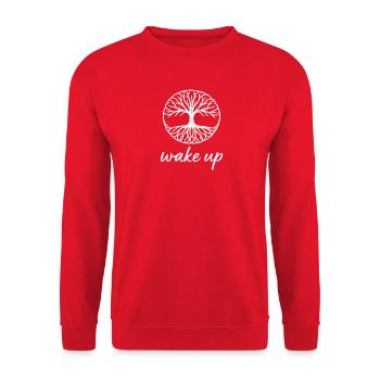 d.one_wakeup - Unisex Sweatshirt - red - Front - Alina (178cm) & Michal (187cm)