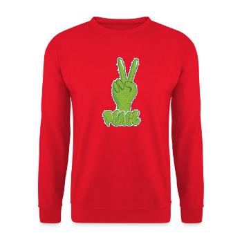Graffiti Peace - Unisex Pullover - Rot - Vorne - Alina (178cm) & Michal (187cm)