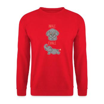 Yoga Elefant - Inhale, Exhale - Unisex Pullover - Rot - Vorne - Alina (178cm) & Michal (187cm)