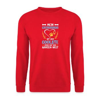 My Chihuahua is The Coolest Dog - Unisex Sweatshirt - red - Front - Alina (178cm) & Michal (187cm)