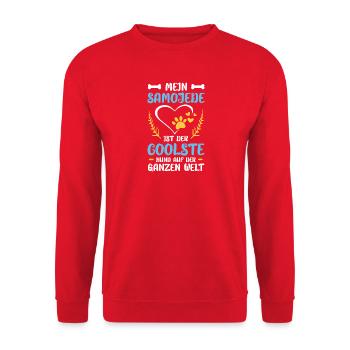Mon chien le plus cool des Samoyèdes au monde - Sweat-shirt Unisexe - rouge - Devant - Alina (178cm) & Michal (187cm)