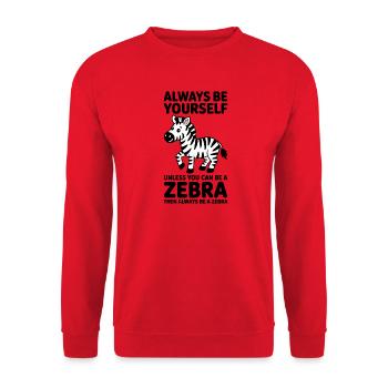 Zebra Spruch Lustiges Zebra Geschenk - Unisex Pullover - Rot - Vorne - Alina (178cm) & Michal (187cm)