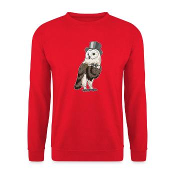 Owl Groom Wedding Ring Wedding - Unisex Sweatshirt - red - Front - Alina (178cm) & Michal (187cm)