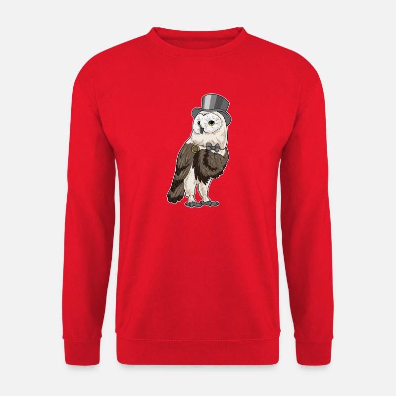 Eule Bräutigam Ehering Hochzeit - Unisex Pullover - Rot