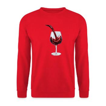 Red Wine Stream in Glass - Unisex Sweatshirt - red - Front - Alina (178cm) & Michal (187cm)