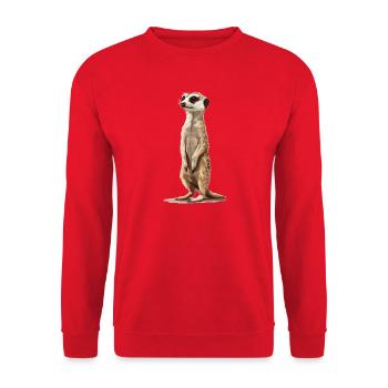 Meerkat Erdmännchen - Unisex Pullover - Rot - Vorne - Alina (178cm) & Michal (187cm)