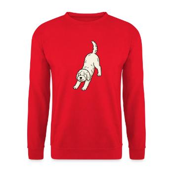 Doodle Dog Yoga Pose - Unisex Sweatshirt - red - Front - Alina (178cm) & Michal (187cm)