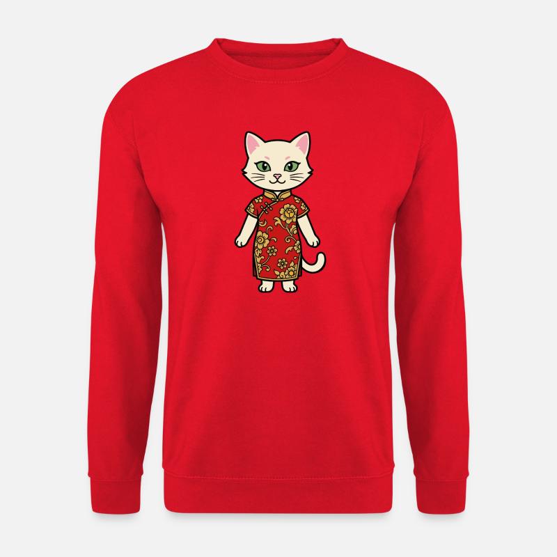 China-Shanghai-Katze - Unisex Pullover - Rot