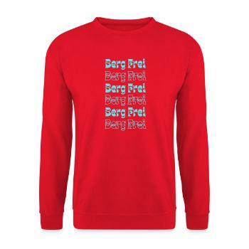 Retro Berg Frei Mountain Typography - Unisex Pullover - Rot - Vorne - Alina (178cm) & Michal (187cm)