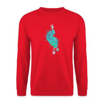 Splash Art Blue Peacock - Unisex Sweatshirt - red - Front - Alina (178cm) & Michal (187cm)
