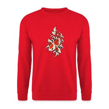 Koi-fische Japanische Koi-fische Koi-karpfen - Unisex Pullover - Rot - Vorne - Alina (178cm) & Michal (187cm)