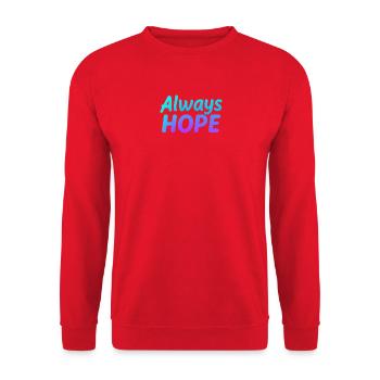 Immer Hoffnung Farbverlauf - Unisex Pullover - Rot - Vorne - Alina (178cm) & Michal (187cm)