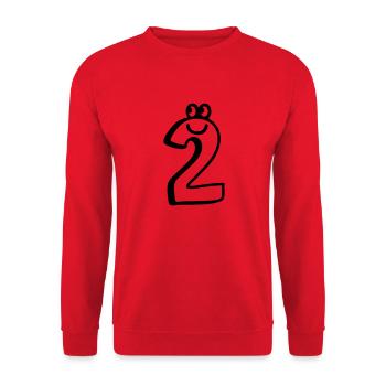 2 - Deux - Line - Sweat-shirt Unisexe - rouge - Devant - Alina (178cm) & Michal (187cm)