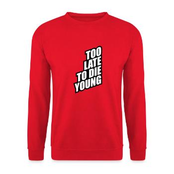 Lustig Too Late - Unisex Pullover - Rot - Vorne - Alina (178cm) & Michal (187cm)