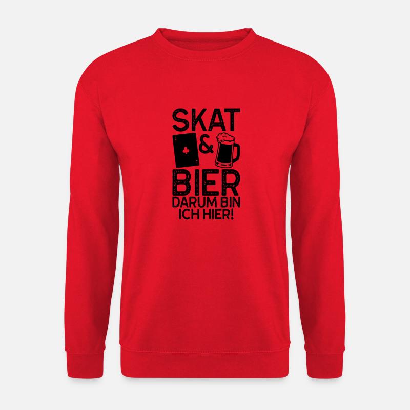 Skat bier Geschenk Kartenspiel Pokerspieler - Unisex Pullover - Rot