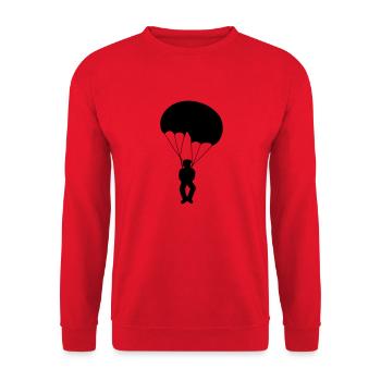 Conception de parachutiste Silhouette - Sweat-shirt Unisexe - rouge - Devant - Alina (178cm) & Michal (187cm)