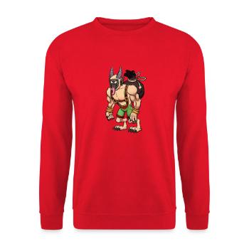 Krampus - Sweat-shirt Unisexe - rouge - Devant - Alina (178cm) & Michal (187cm)