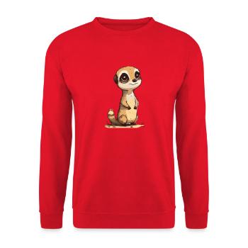 Suricate comique mignon Kawaii - Sweat-shirt Unisexe - rouge - Devant - Alina (178cm) & Michal (187cm)