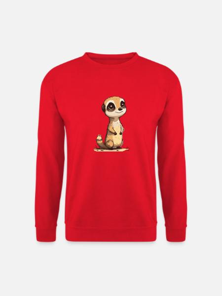 Comic Cute Kawaii Erdmännchen - Unisex Pullover - Rot