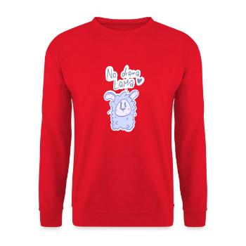 No Drama Lama – Dein chilliger Begleiter für stres - Unisex Pullover - Rot - Vorne - Alina (178cm) & Michal (187cm)