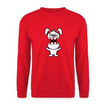 Bunny Monster Evil Cool Halloween Horror - Unisex Sweatshirt - red - Front - Alina (178cm) & Michal (187cm)