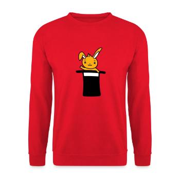Lapin Sorcier Chapeau Haut de Forme Enfant Bébé Sorcier Mignon - Sweat-shirt Unisexe - rouge - Devant - Alina (178cm) & Michal (187cm)