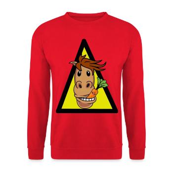 Cheval Poney Cheval Fous Cavalier Tête de cheval Gaulois - Sweat-shirt Unisexe - rouge - Devant - Alina (178cm) & Michal (187cm)
