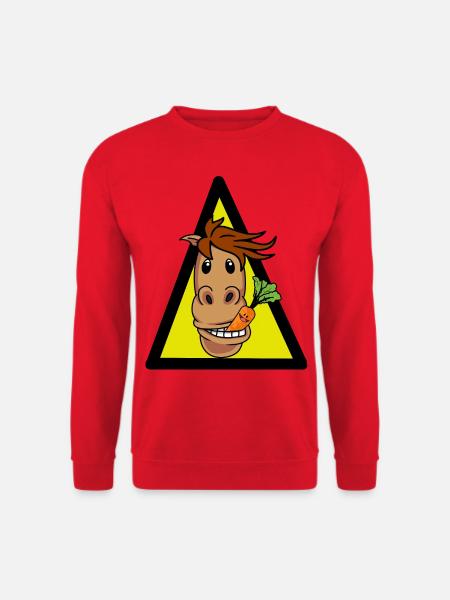 Cheval Poney Cheval Fous Cavalier Tête de cheval Gaulois - Sweat-shirt Unisexe - rouge